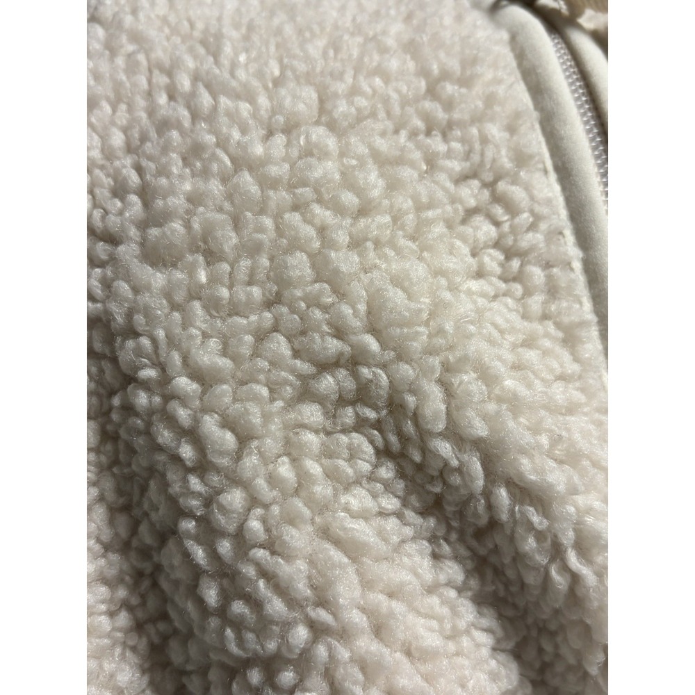 H&M Mama Maternite Teddy Fleece Jacket Women's S Tan Sherpa Full Zip Cozy 701 - Picture 4 of 5